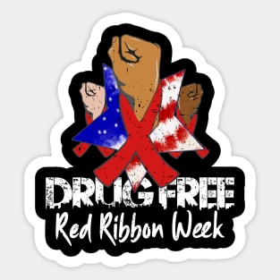 Red Ribbon Week Awareness In October We Wear Red Sticker